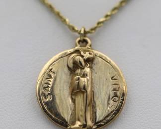 St. Vitus Medal 14K Gold Patron Saint of Dancers and Actors