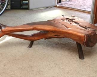 Hand-carved organic wood coffee table from Taxco, Mexico