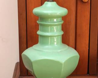 Vintage Green Ceramic Lamp Base
