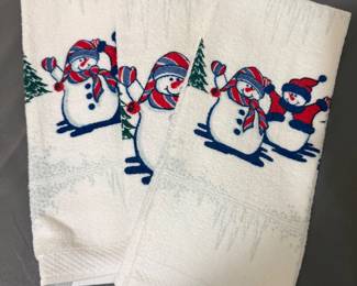 Snowmen hand towels