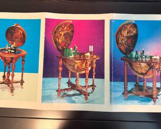 Booklet of Vintage Italian Zodiac Globe Bar Cart