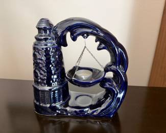 Lighthouse and Wave Crashing Cobalt Blue Wax Warmer
