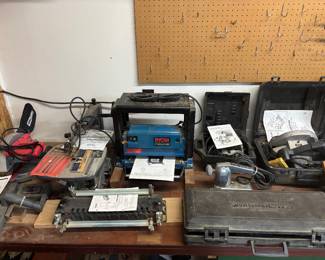 Garage Tools - Craftsman Scroll Saw - Biscuit Joiner - Small Hand SanderRouter - Circular Saw - Hand Planer