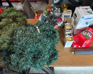 Garland and Misc Christmas Items