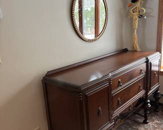 Vintage Credenza - Wall Mirror Macrame Wine Bottle Holder