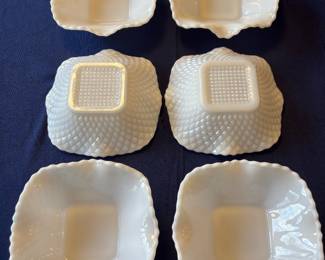 Vintage Milk Glass Hobnail Set