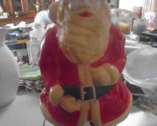 Hard plastic lighted Santa) approx.