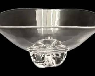 Steuben Trillium Crystal Art Glass Bowl w Signature