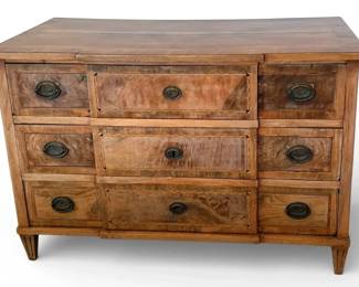 19th Century Swiss Biedermeier Style Wooden 3Drawer Dresser