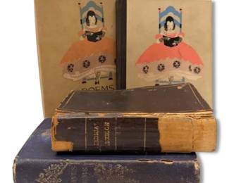 Antique Victorian Poem Book And Medical Lexicon