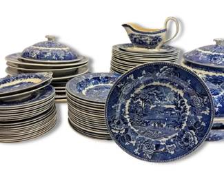 Wedgwood Landscape Blue  White China Set