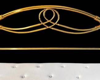 Hollywood Regency Vintage Brass Headboard  Bed Frame, KingSized