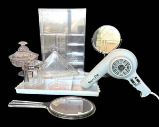 Vintage Blue  Acrylic Vanity Set