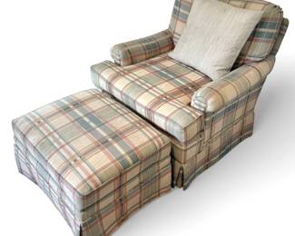 Plaid Armchair  Ottoman