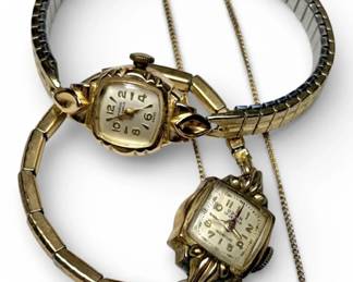 Benrus 14k Gold Watch, Orvin 10k RGP Watch,  GoldFilled Necklace Chain