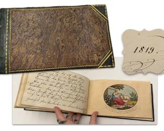1819 Antique SwissGerman Souvenir Album with Hand Calligraphy Writing