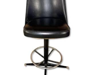 MidCentury Black Vinyl Bar Stool