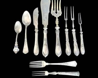 Antique Art Nouveau Style Serving Utensils