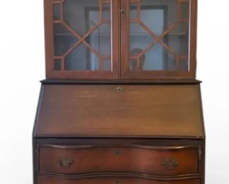 Early20th Century Chippendale Style Mahogany Secretary Bookcase