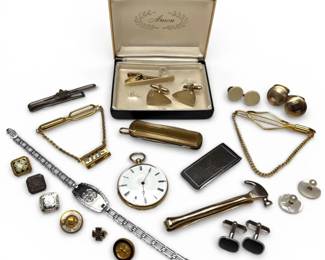 Mens Cufflinks, Tie Clips,  Pins