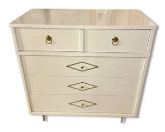 MCM Johnson Carper Starfire White 3 Drawer Dresser