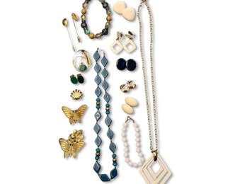 Blue And White Toned Costume Jewelry