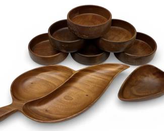Monkey Pod Vintage Wood Serving Bowls  Trays