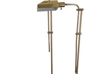 Two Brass Swivel Floor Lamps  Both Working