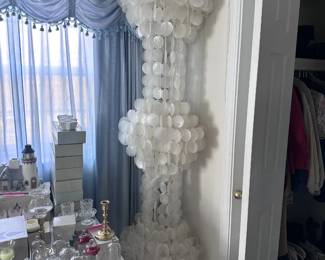 VINTAGE BOHO CAPIZ SHELL CHANDELIER