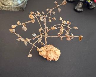 Wire Wrapped Tiger's Eye Gemstone Tree Sculpture