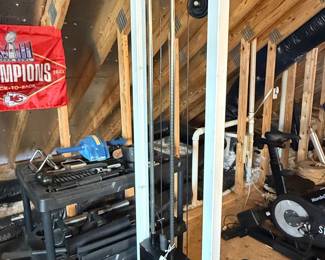 Powerline by Body-Solid PLM180X Lat Pulldown Machine with Dumbbells