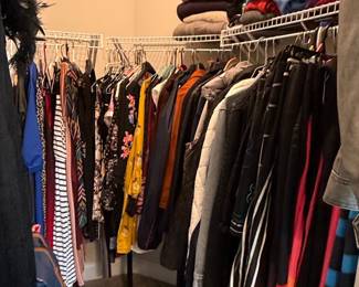 Assorted Women's Clothing in Closet