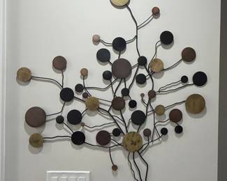 Curtis Jere "Raindrops" Brass Wall Sculpture