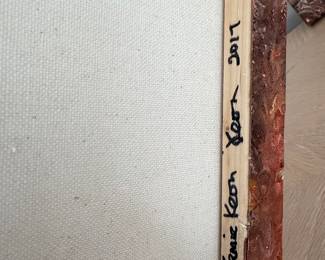 Set of 2 Abstract Acrylic Pour Paintings by Jamie Keon (2017)