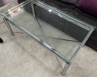 Modern Chrome and Glass Coffee Table