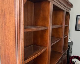 Large Mahogany Breakfront Bookcase with Glass Shelves