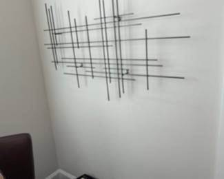 Mid-Century Modern Metal Wall Art Sculpture - "Linear I" Style