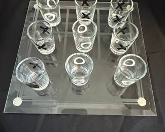 Glass Tic-Tac-Toe Shot Glass Game Set