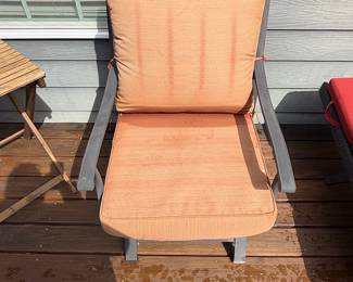 Outdoor Patio Chair with Orange Cushions