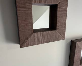 Textured Grasscloth Square Mirror