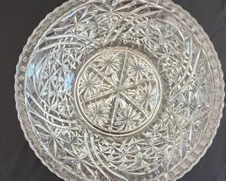 American Brilliant Period Cut Glass Compote Bowl and Underplate