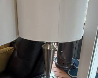 Brushed Nickel Table Lamp with Drum Shade