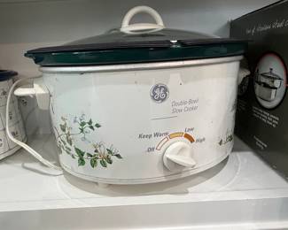 GE Double-Bowl Slow Cooker with Floral Decal