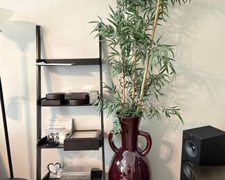 Large Faux Bamboo Tree in Ceramic Amphora Vase