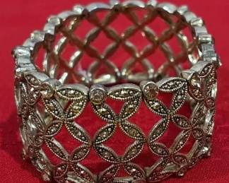 Wide Gold Colored Stretch Bracelet 