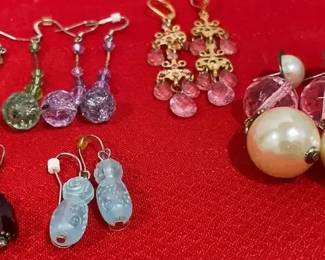 Six Pair Of Dangle Pierced Earrings