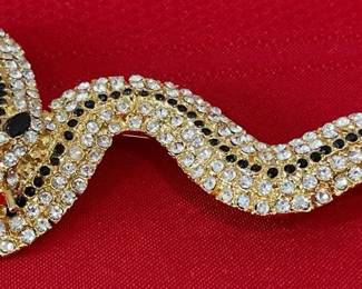 005 Large Rhinestone Snake Brooch