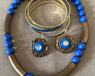 Blue Collection Necklace Earrings Bracelets 
