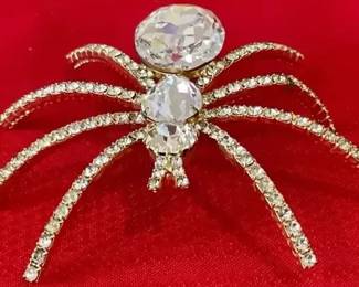 004 Large Rhinestone Spider Brooch