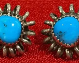 Turquoise Like Earrings  Pierced 